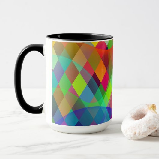 Rainbow Harlequin mit farbigem Rauch Tasse (Mit Donut)