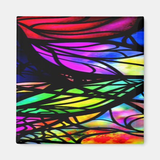 Rainbow-Hartglas-Farbiger Extravaganter Spaß Magnet (Vorne)