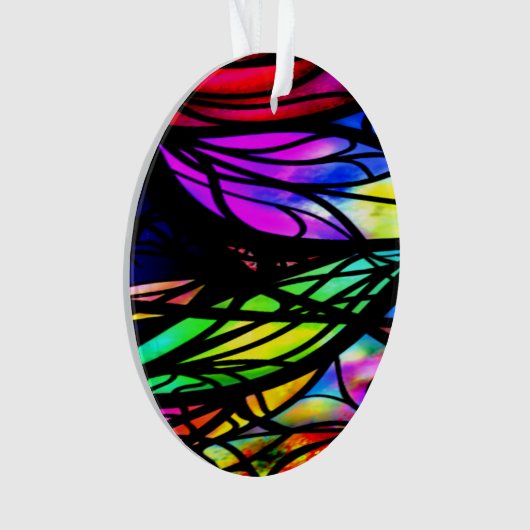 Rainbow-Hartglas-Farbiger Extravaganter Spaß Ornament (Vorderseite)