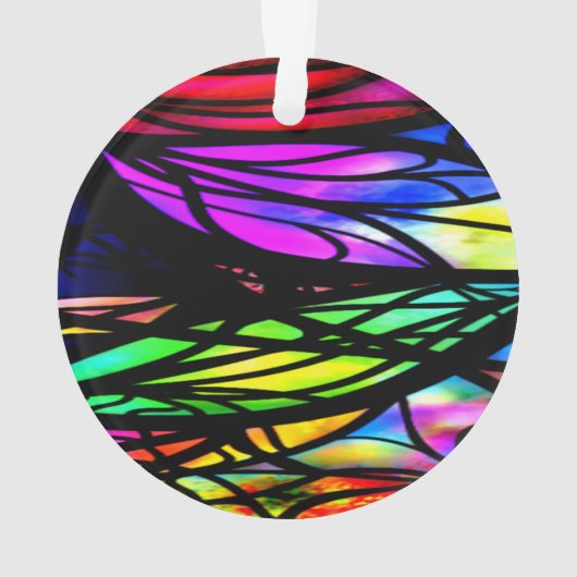 Rainbow-Hartglas-Farbiger Extravaganter Spaß Ornament (Rückseite)