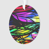 Rainbow-Hartglas-Farbiger Extravaganter Spaß Ornament (Vorderseite)