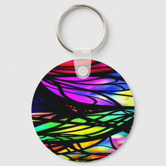 Rainbow-Hartglas-Farbiger Extravaganter Spaß Schlüsselanhänger (Vorderseite)