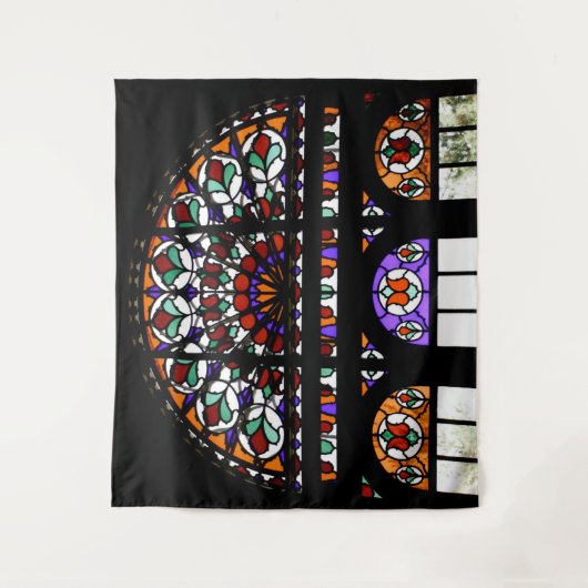 Rainbow-Hartglas-Fenster Wandteppich (Vorderseite)