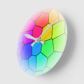 Rainbow-Hartglas Runde Wanduhr (Winkel)