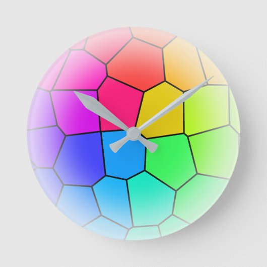 Rainbow-Hartglas Runde Wanduhr (Vorderseite)