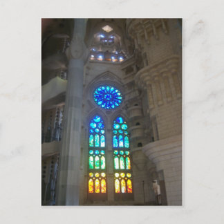 Rainbow-Hartglasfenster Postkarte