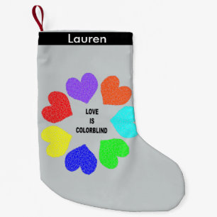 Rainbow Harts Custom Strumpf der interrassischen L Kleiner Weihnachtsstrumpf