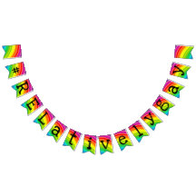 Rainbow Hashtag Frack Bunting Banner