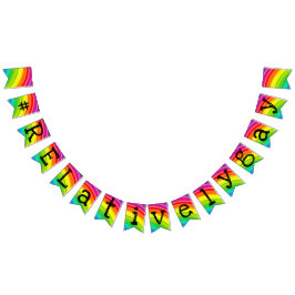 Rainbow Hashtag Frack Bunting Banner