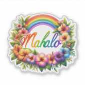 Rainbow Hawaii Mahalo Aufkleber (Vorderseite)