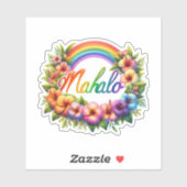 Rainbow Hawaii Mahalo Aufkleber (Blatt)