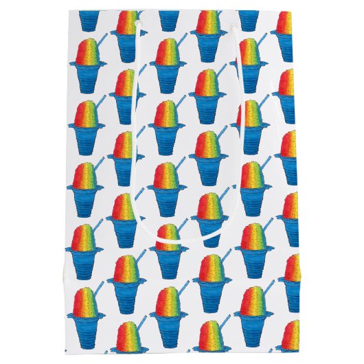 Rainbow Hawaiian Rainbow Shave Ice Dessert Hawaii Mittlere Geschenktüte (Rückseite)