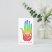 Rainbow Healing Hand Bodywork Massage Visitenkarte (Stehend Vorderseite)