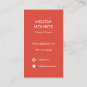 Rainbow Healing Hand Bodywork Massage Visitenkarte (Rückseite)