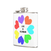 Rainbow-Hearchen-Flasche für interrassische Liebe Flachmann (Links)
