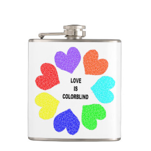 Rainbow-Hearchen-Flasche für interrassische Liebe Flachmann