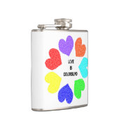 Rainbow-Hearchen-Flasche für interrassische Liebe Flachmann (Rechts)