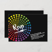 RAINBOW HEARS Bat Mitzvah Party Card Einladung (Vorne/Hinten)