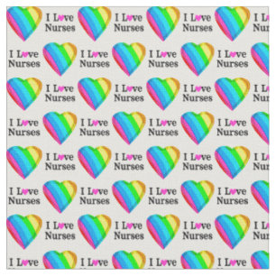 RAINBOW HEARS I LIEBE NURSES STOFF