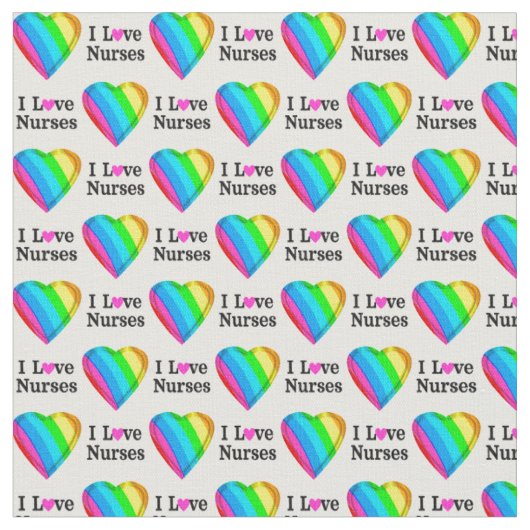 RAINBOW HEARS I LIEBE NURSES STOFF (Nahaufnahme)