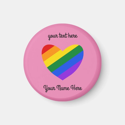 Rainbow Heart #1 Round Magnet (Vorne)