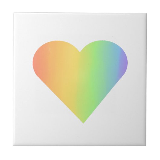 Rainbow Heart Accent Keramik Tile Fliese (Vorderseite)