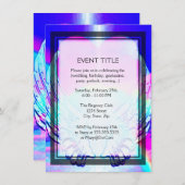 Rainbow Heart and Angel Wings Einladung (Vorne/Hinten)