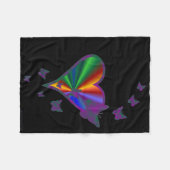Rainbow Heart and Butterfly Fleecedecke (Vorderseite (Horizontal))