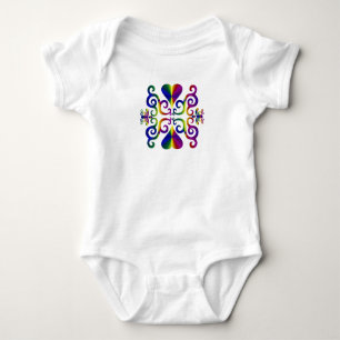 Rainbow Heart and Lily Baby Strampler