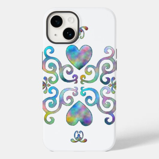 Rainbow Heart and Lily Case-Mate iPhone Hülle (Rückseite)