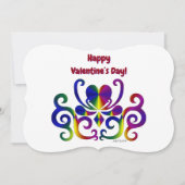 Rainbow Heart and Lily Feiertagskarte (Vorderseite)
