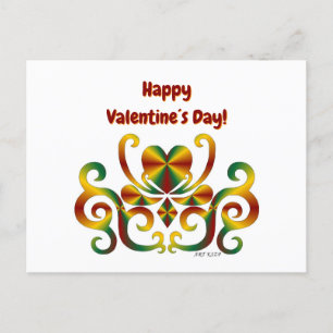 Rainbow Heart and Lily Feiertagspostkarte