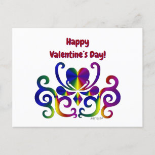 Rainbow Heart and Lily Feiertagspostkarte