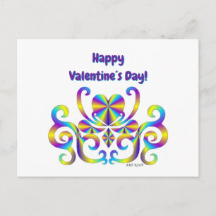 Rainbow Heart and Lily Feiertagspostkarte