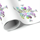 Rainbow Heart and Lily Geschenkpapier (Rolleneckpunkt)
