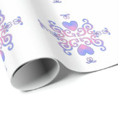 Rainbow Heart and Lily Geschenkpapier (Rolleneckpunkt)