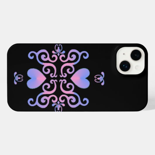 Rainbow Heart and Lily iPhone Hülle (Rückseite (Horizontal))