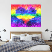 'Rainbow Heart' Aquarellwirkung Abstrakte Kunst Leinwanddruck (Insitu (Schlafzimmer))