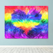 'Rainbow Heart' Aquarellwirkung Abstrakte Kunst Leinwanddruck (Insitu (Holzboden))