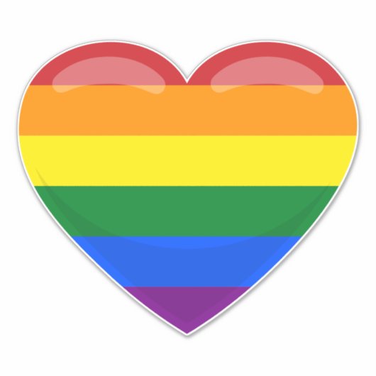 Rainbow Heart Aufkleber (Vorderseite)