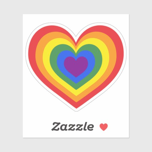 Rainbow Heart Aufkleber (Blatt)