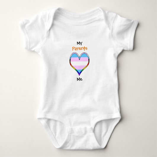 Rainbow Heart Baby Bodysuit Strampler (Vorderseite)