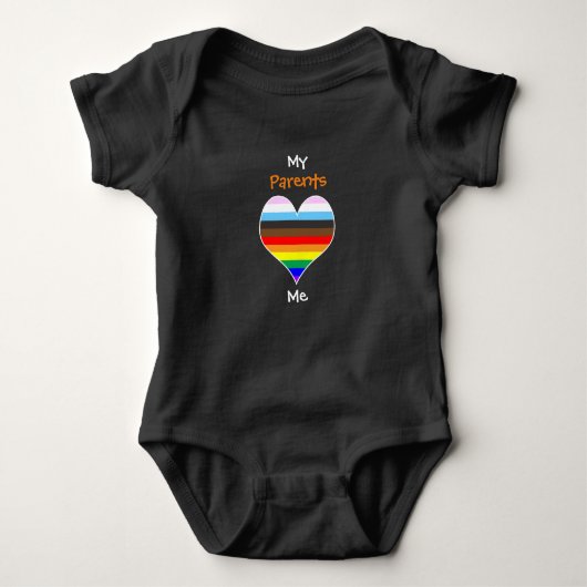 Rainbow Heart Baby Bodysuit Strampler (Vorderseite)