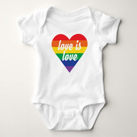 Rainbow Heart Baby Shirt - Liebe ist Liebe (Vorderseite)