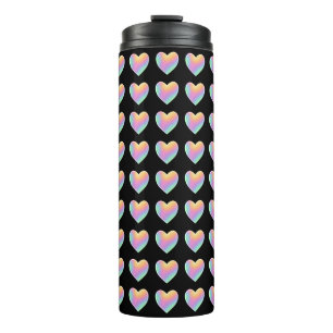 Rainbow Heart Black Thermosbecher