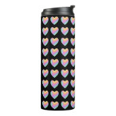 Rainbow Heart Black Thermosbecher (Nach links gedreht)