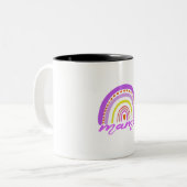 Rainbow Heart Boho Doodle Mama Mug Zweifarbige Tasse (Vorderseite Links)