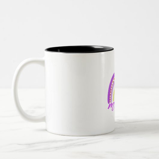 Rainbow Heart Boho Doodle Mama Mug Zweifarbige Tasse (Links)