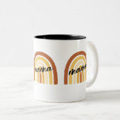 Rainbow Heart Boho Doodle Mug. Zweifarbige Tasse (VorderseiteRechts)