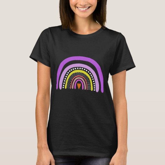 Rainbow Heart Boho Doodle T-Shirt (Vorderseite)